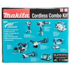 Makita DLX7019TX1 18 V Combiset Voor (slag)schroeven, Boren, Slijpen, Schaven En Zagen En Met Multitool -Professionele Gereedschapswinkel DLX7019TX1 C1N1
